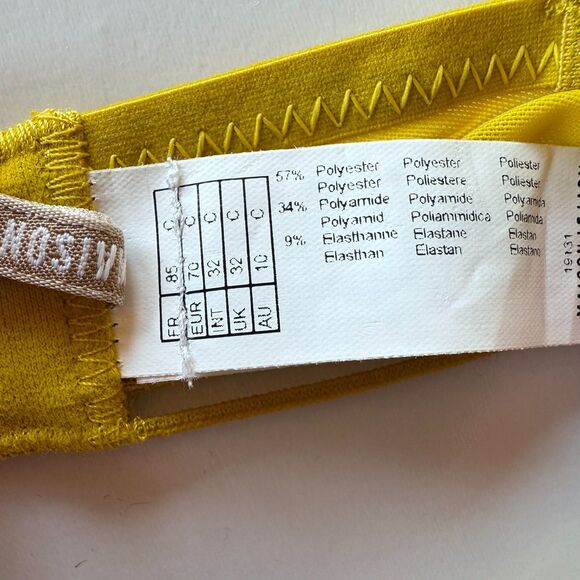 NWT Maison Lejaby Sin Embroidered Underwired Pushup Bra in Yellow Size 32C - Picture 11 of 11